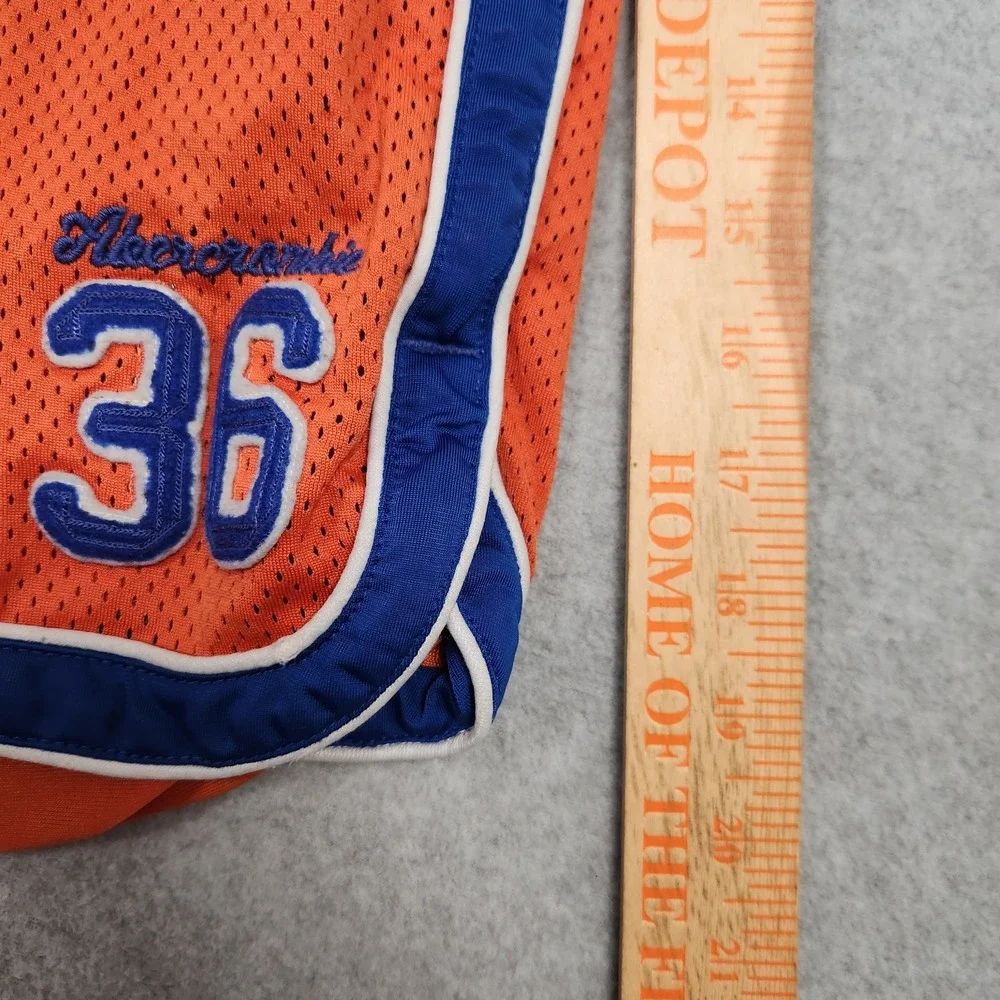 Vintage Abercrombie & Fitch Shorts Mens Small Orange Athlethic Basketball Mesh